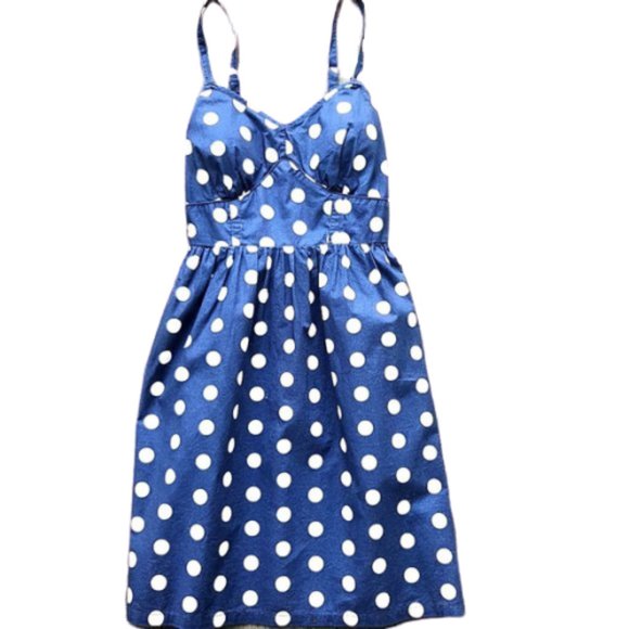 Red Camel Dresses & Skirts - Red Camel Blue Polka Dot Cotton Sundress Sz S